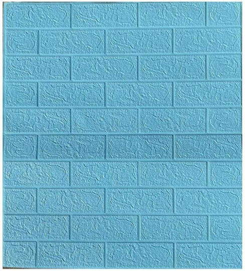Tapet 3D autoadeziv model cărămidă Siks relief albastru design modern rezistent la apă ușor de curățat dimensiuni 77x7