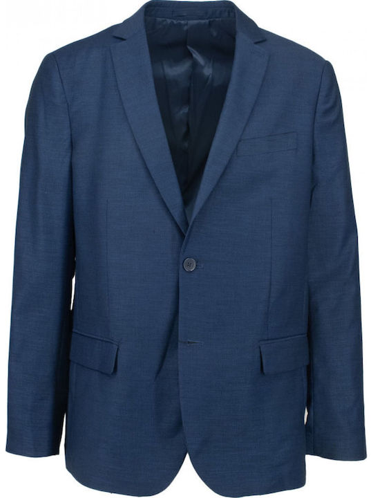 New York Tailors Ανδρικό Σακάκι με Στενή Εφαρμογή Μπλε, Navy
