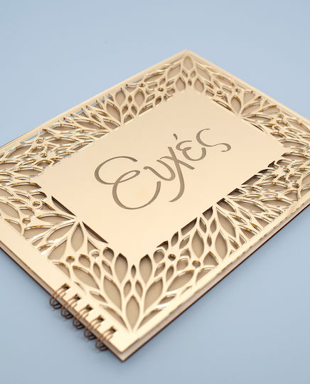 Hochzeitswunschbuch Rahmen Namen Gold Plexiglas