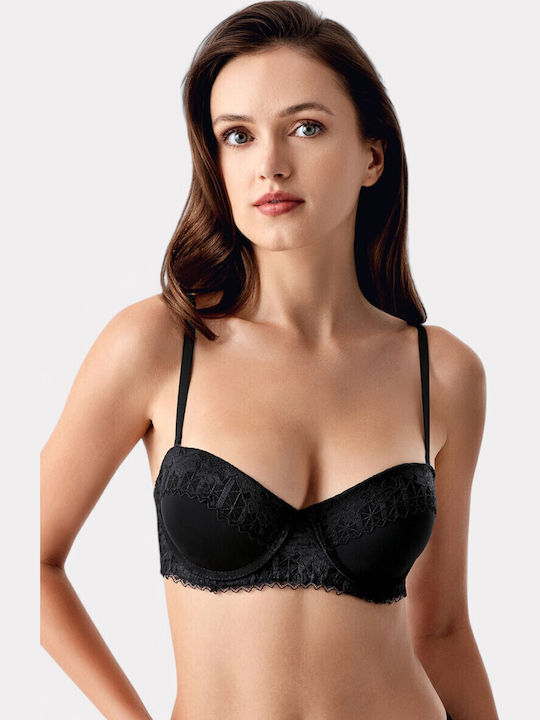 Black Strapless Σουτιέν με Ελαφριά Ενίσχυση