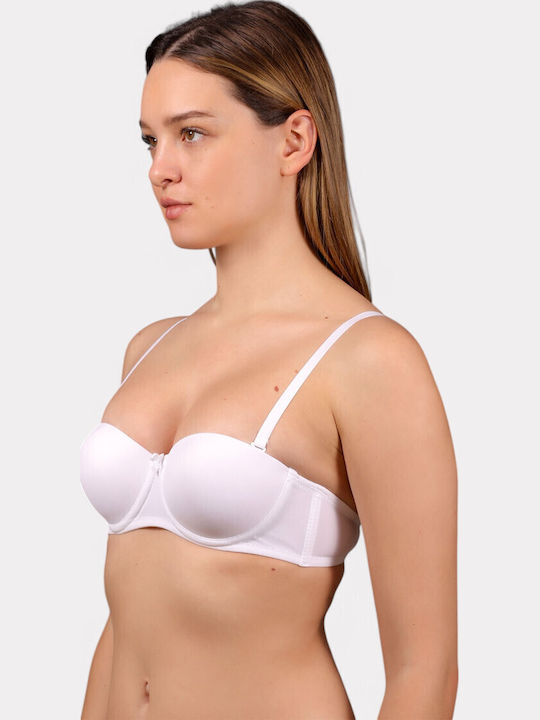 Strapless Bra without Padding White