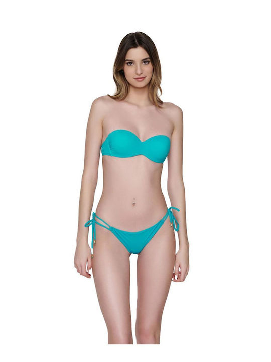 Luna Bikinihosen Brasil mit Schnürung Cyan