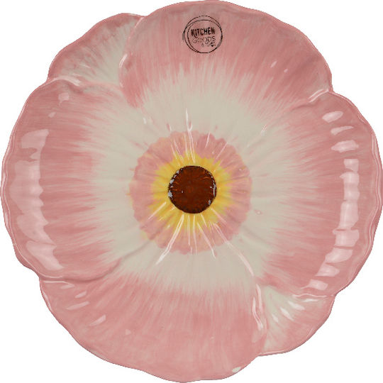 Katoikonhome Ceramic Fruit Plate Pink Flower 22 cm