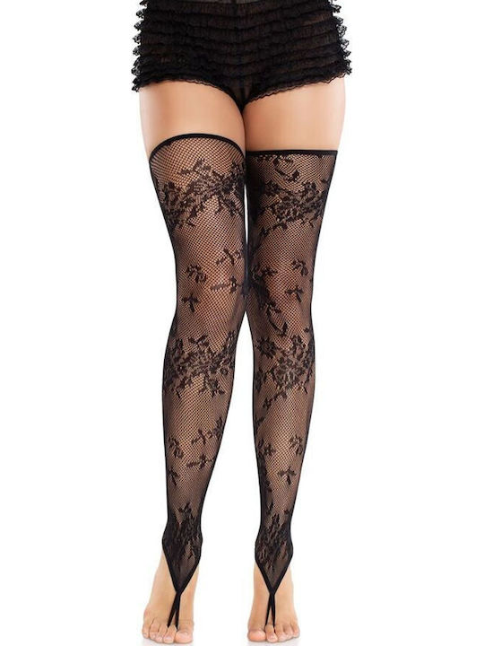 Leg Avenue Lace Footless Sexy Κάλτσες Μαύρες