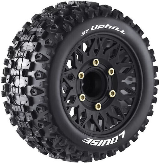 Louise Rc Up Hill 1-10 Stadium Truck Tire Set Mounted Sport Black Wheels Removable Hex 12 Narrow 12 Wide 14 17mm L-t3211sx Louise Rc World