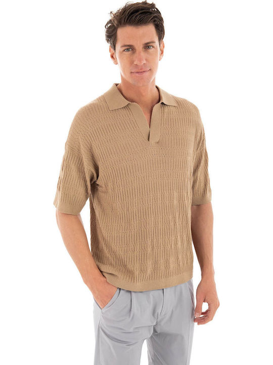 Polo Short Sleeve Brown Blouse