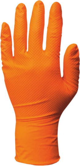 Orange Powder-Free Disposable Nitrile Gloves XL