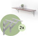 ML-Design Metallic Corner Shelf Silver 2pcs 490012767