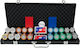 Set of 500 Numbered Poker Chips Athens 14g Luxury Leatherette Case