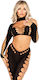 Leg Avenue Crop Top Sexy pentru femei Negru