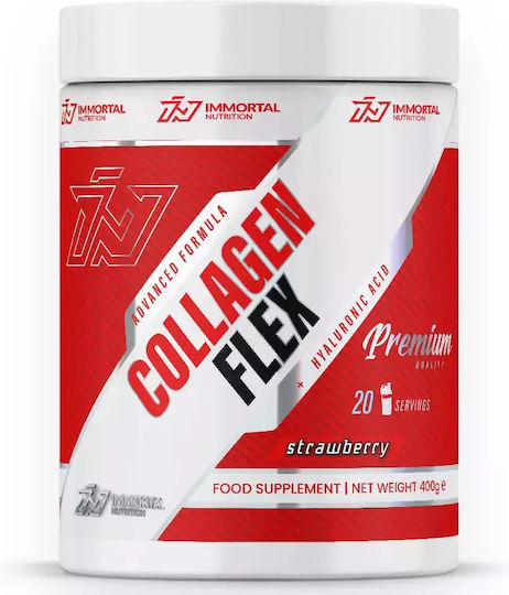 Immortal Nutrition Collagen Flex 10mg mit Vitamin C und Hyaluronsäure 400g 250ml Erdbeere