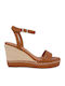 Leather Women's Moccasins in Tabac Brown Color