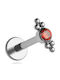 Titanium Bar Earring Silver / Red