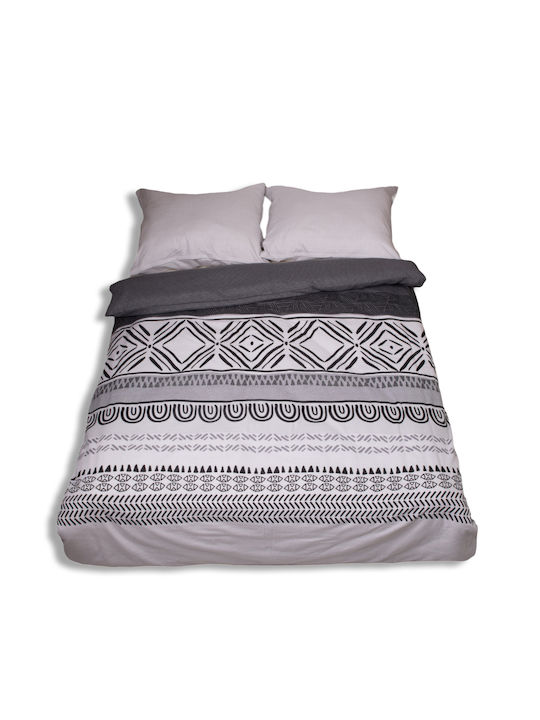 Matex Duvet Cover Set Cotton Queen with 2 Pillowcases 220x200 Gray