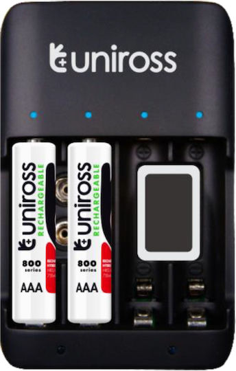 Uniross Ucu004a USB Компактен Мулти Зарядно Устройство 4x AA 2100 Батерии