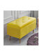 Stool For Living Room With Storage Space Upholstered with Velvet Yellow 80x40x45cm