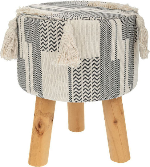 Stool For Living Room Upholstered with Fabric Beige 28x36x36cm