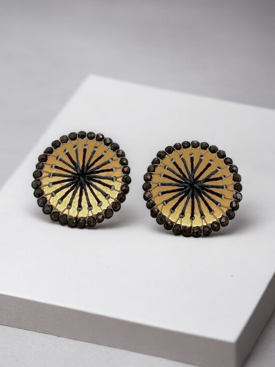 Σκουλαρικια Ροζετα Χρυσο Chocolat