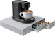 Cutie de depozitare pentru capsule Navaris cu 3 sertare Suport pentru capsule Nespresso Suport pentru aparat de cafea Gri