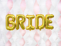 Σετ Μπαλόνια Χρυσά Γράμματα Bride