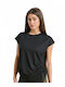 Women's Athletic T-shirt with Sheer Black