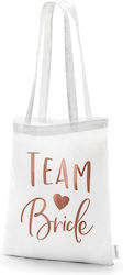 White Fabric Bag Team Bride