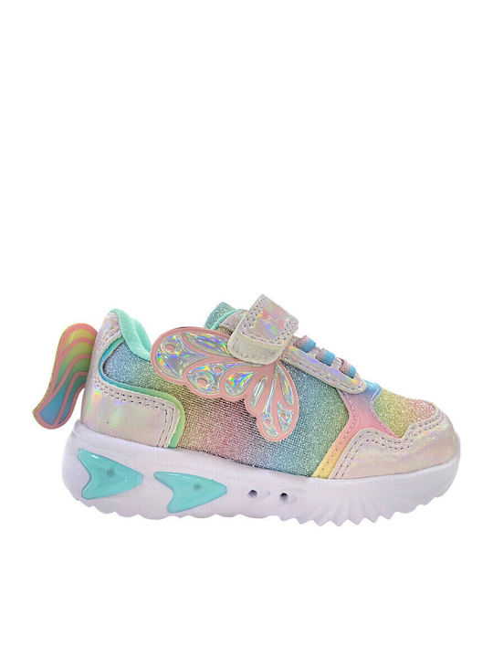 Kinder Sneakers mit Klettverschluss & Lichtern Rosa
