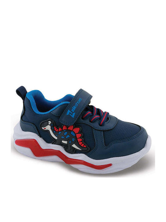 Παιδικά Sneakers με Σκρατς & Φωτάκια Μπλε