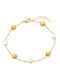 Breeze Women's Silver Gold Plated Bracelet with Pearls 21cm