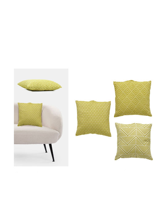ArteLibre ArteLibre Throw Pillow Sofa Cushion Yellow 45x45cm Various Designs