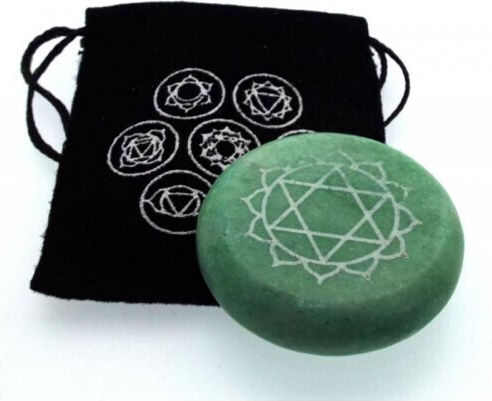 Θεραπευτική Πέτρα Διαλογισμό Πουγκί Meditation Stone Heart Chakra 3cm