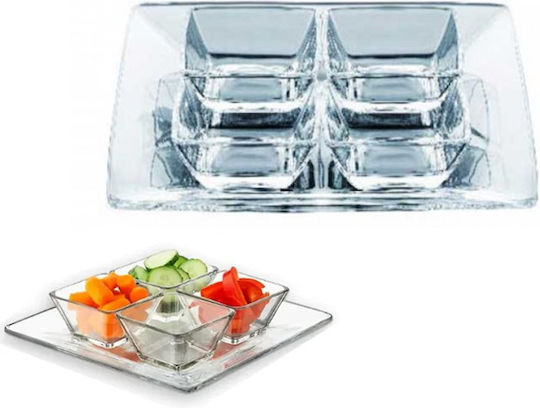 Galifas Crystal Ордьовър 4 слота Прозрачна Ш30xД30см 5бр