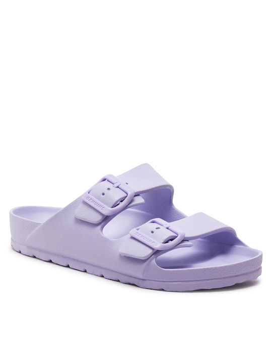 Flache Sandalen für Damen in Lila Farbe