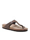 Women's Flat Sandals with Strap in Brown Color