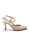 Leather Gold Heels with Strap
