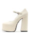 Leather Ecru Heels