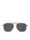 Smooder Unisex Sonnenbrille mit Beige Kunststoff Gestell und Gold Linse KAS03