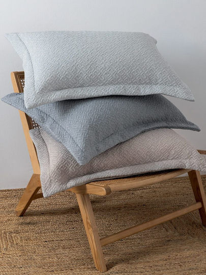 Palamaiki Zoe Σετ Μαξιλαροθήκες Oxford Grey 50x70εκ.