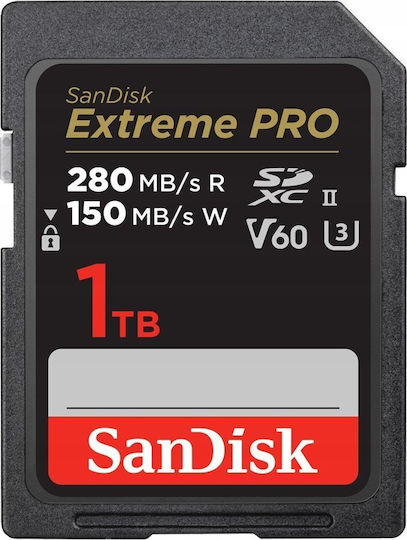 Sandisk Extreme Pro SDXC 1TB U3 V60 UHS-II 150MB/s Cu Adaptor