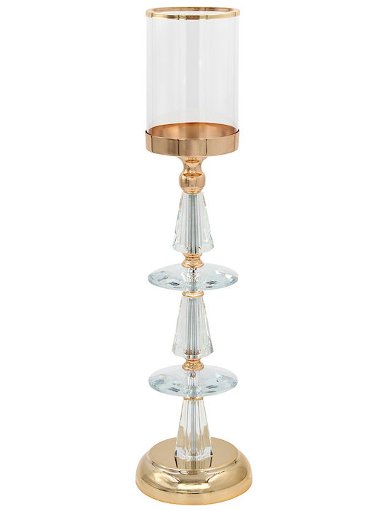 Keskor Candle Holder Metal in Gold Color 13x13x54cm 1pcs