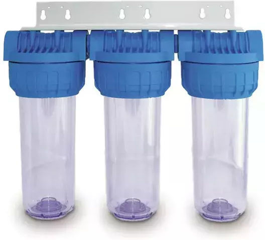HidroWater Water Filtration System Triple Central Supply Micron 3/4'' FI-0903-04 HidroWater Water Filtration System Triple Central Supply Micron 3/4'' FI-0903-04