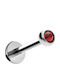 Titan Ohrring Bar aus Titan Silber / Rot