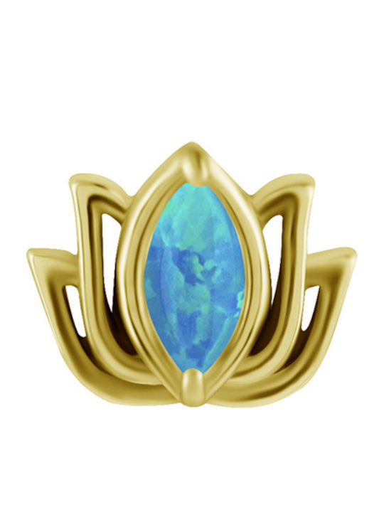 Crazy Needles Blue Gold Plated Piercing Earring