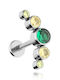 Titanium Bar Earring Silver / Green