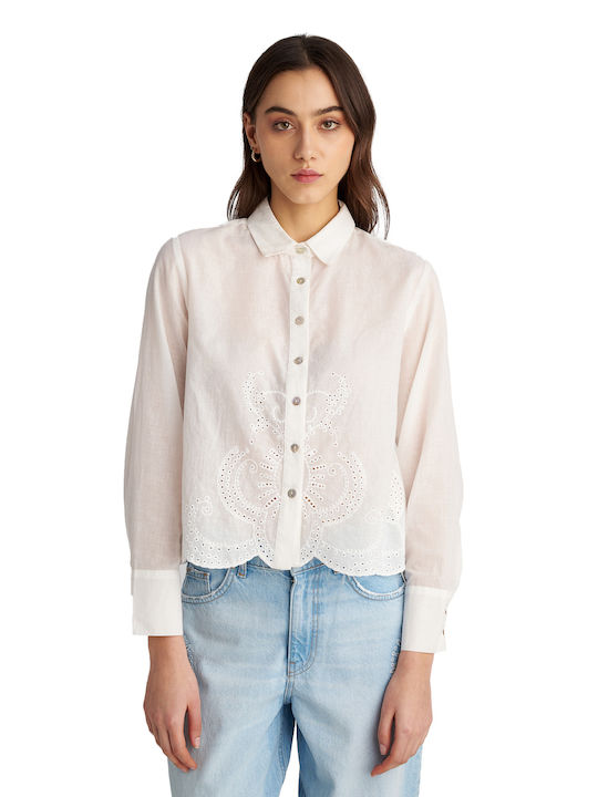 Joster Women's Blouse Cotton Long Sleeve White