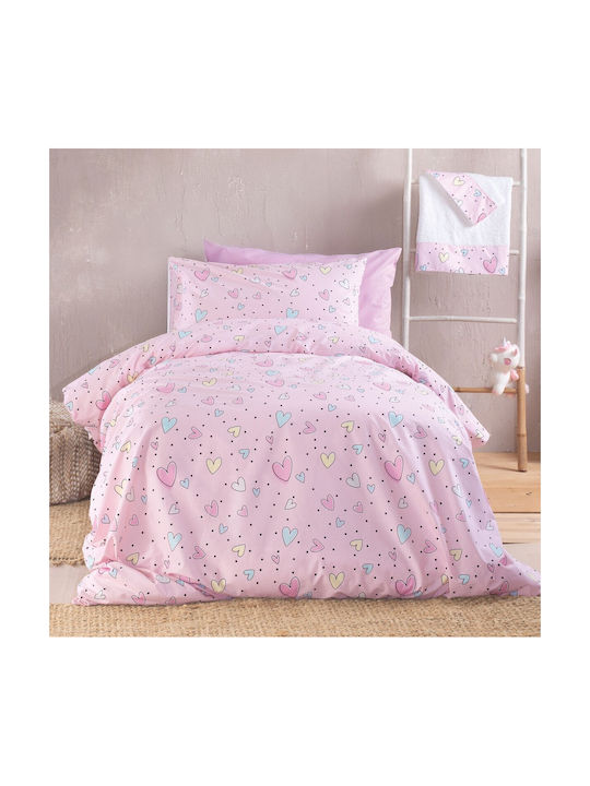 Rythmos Kids Duvet Set King Size with 2 Pillowcases Symbol Pink 220x240cm