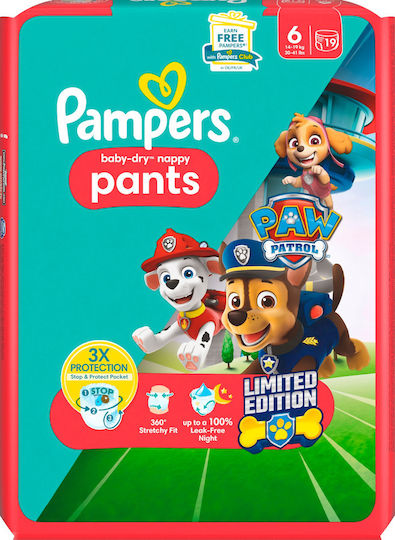 Pampers Diaper Pants Baby Dry Paw Patrol No. 6 for 14-19kg 19pcs