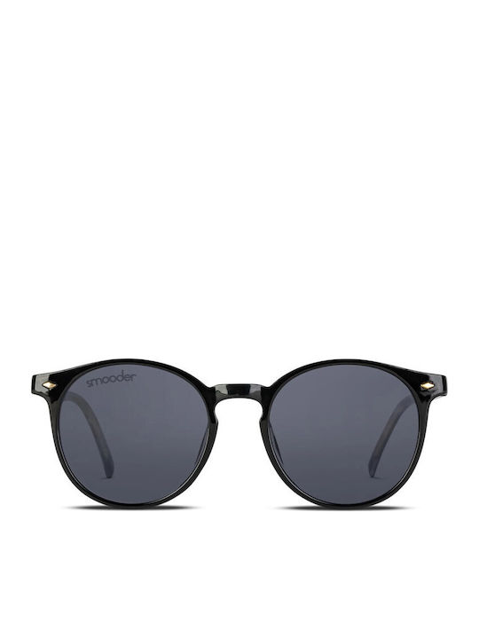Smooder Unisex Sonnenbrille mit Schwarz Kunststoff Gestell und Schwarz Linse X046