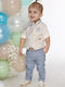 Baptism Suit for Boy Beige-Sky Blue A4751 Mi Chiamo Mc-25-a4751