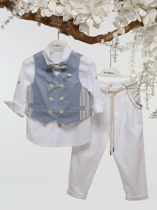 Baptism Suit for Boy Sky Blue-White A4759-sl Mi Chiamo Mc-25-a4759-sl